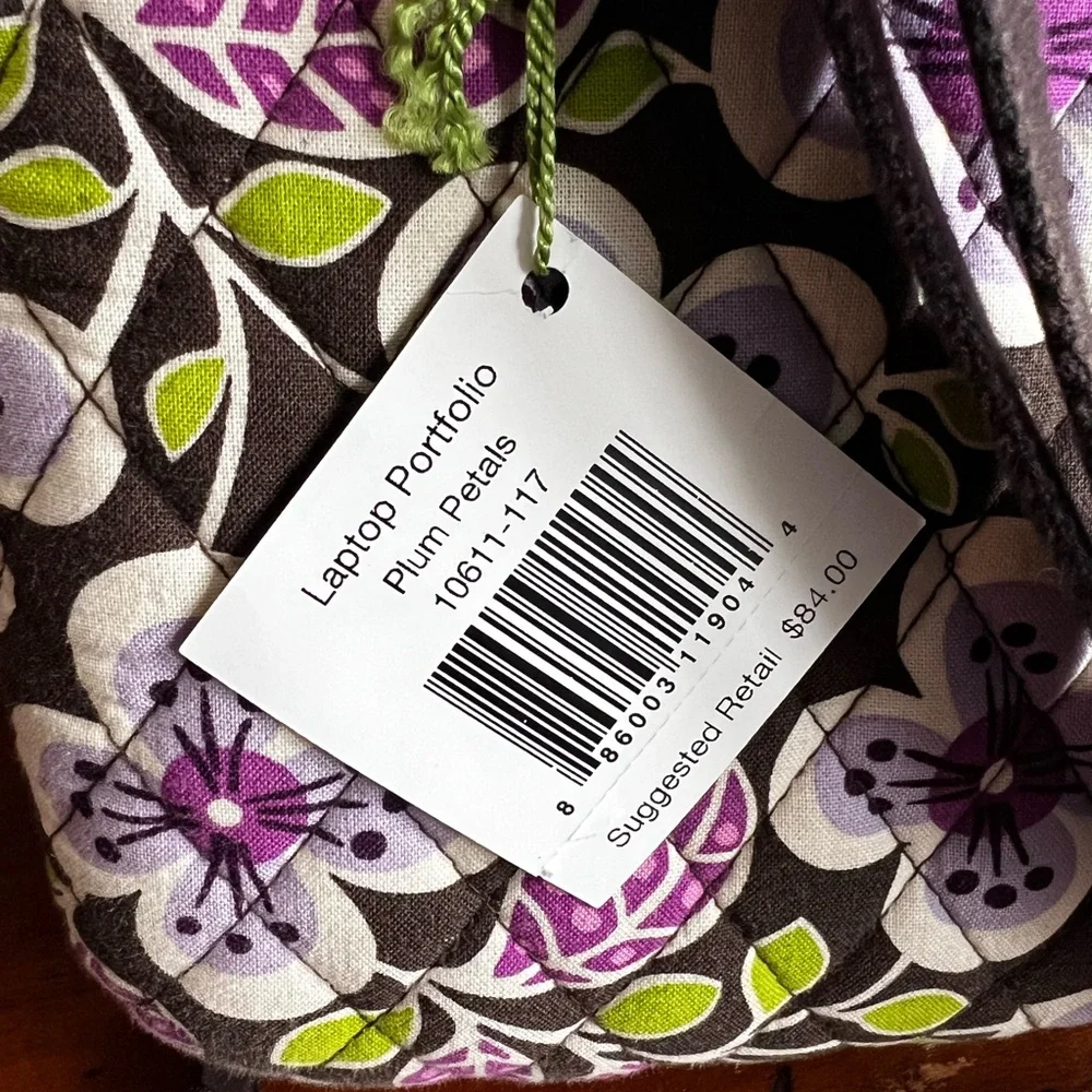 Retired Vera Bradley hard shell laptop portfolio case/bag retired Plum petals - Picture 5 of 10